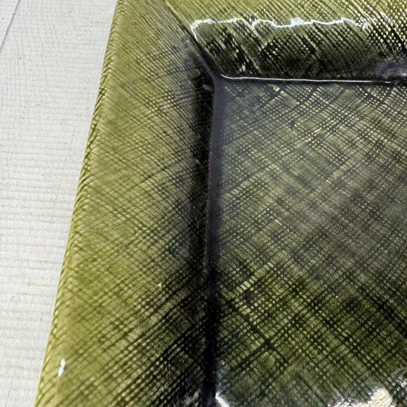 Home Target ASIAN LINEN Green Embossed Weave Square Stoneware Dinner Plate Set 3 - Picture 15 of 16